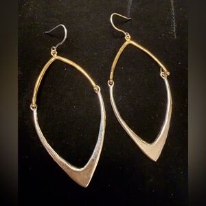 Elegant Gold and Israel Sterling Silver Hoop Earrings